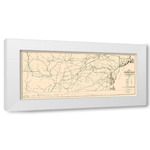 Pennsylvania, Seaboard to Western States 1851 White Modern Wood Framed Art Print by Kuhl