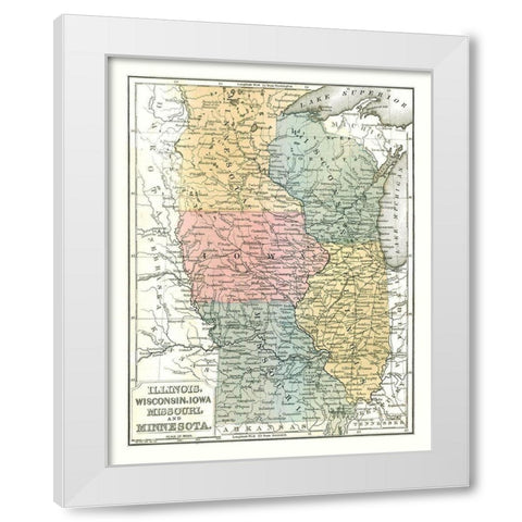 North Midwest - Mitchell 1869 White Modern Wood Framed Art Print by Mitchell