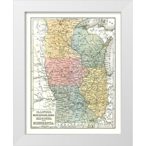 North Midwest - Mitchell 1869 White Modern Wood Framed Art Print by Mitchell