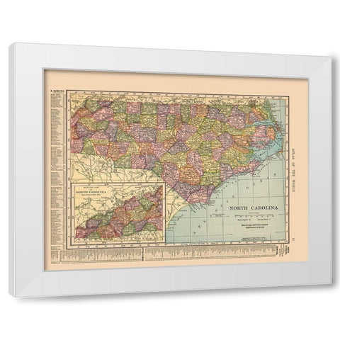 North Carolina - Hammond 1910 White Modern Wood Framed Art Print by Hammond