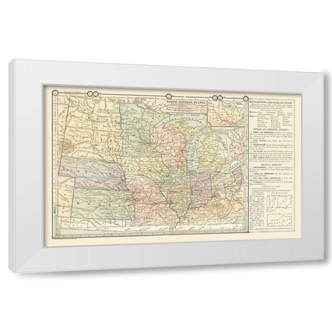 North Central States - Monteith 1882 White Modern Wood Framed Art Print by Monteith