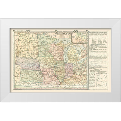 North Central States - Monteith 1882 White Modern Wood Framed Art Print by Monteith