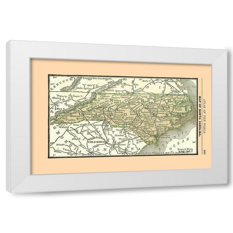 North Carolina - Alden 1886 White Modern Wood Framed Art Print by Alden