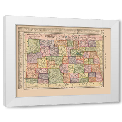 North Dakota - Hammond 1910 White Modern Wood Framed Art Print by Hammond