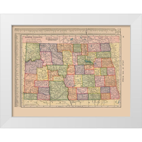 North Dakota - Hammond 1910 White Modern Wood Framed Art Print by Hammond