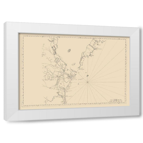 New England Coast - 1776 White Modern Wood Framed Art Print by Unknown