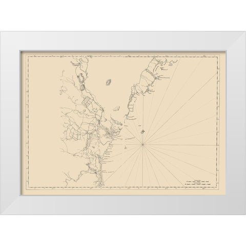 New England Coast - 1776 White Modern Wood Framed Art Print by Unknown