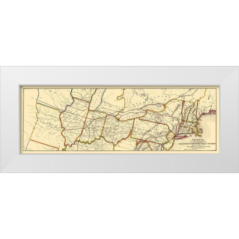 Logansport and Northern Indiana Railroad 1854 White Modern Wood Framed Art Print by McLellan