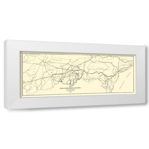 Ohio and Pennsylvania Railroad - Schuchman 1850 White Modern Wood Framed Art Print by Schuchman