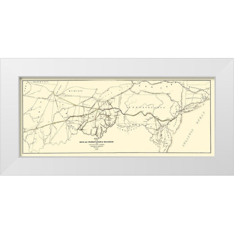 Ohio and Pennsylvania Railroad - Schuchman 1850 White Modern Wood Framed Art Print by Schuchman