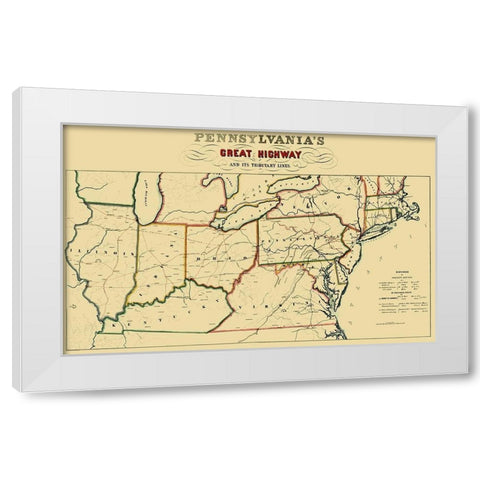 Sunbury and Erie Railroad - Kollner 1850 White Modern Wood Framed Art Print by Kollner