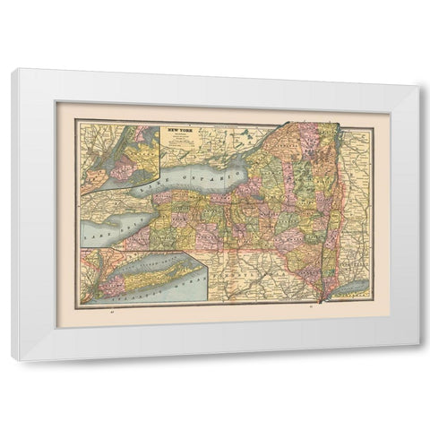 New York, United States - Cram 1888 White Modern Wood Framed Art Print by Cram