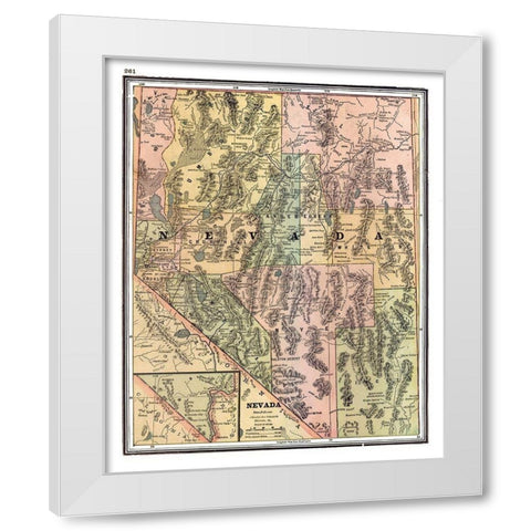 Nevada - Johnson 1888 White Modern Wood Framed Art Print by Johnson