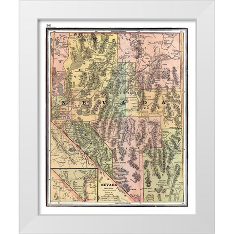 Nevada - Johnson 1888 White Modern Wood Framed Art Print by Johnson