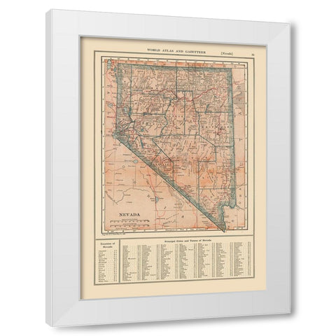 Nevada - Reynold 1921 White Modern Wood Framed Art Print by Reynold