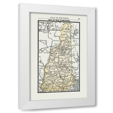 New Hampshire - Alden 1886 White Modern Wood Framed Art Print by Alden