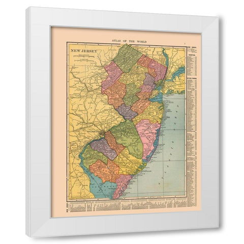 New Jersey - Hammond 1910 White Modern Wood Framed Art Print by Hammond