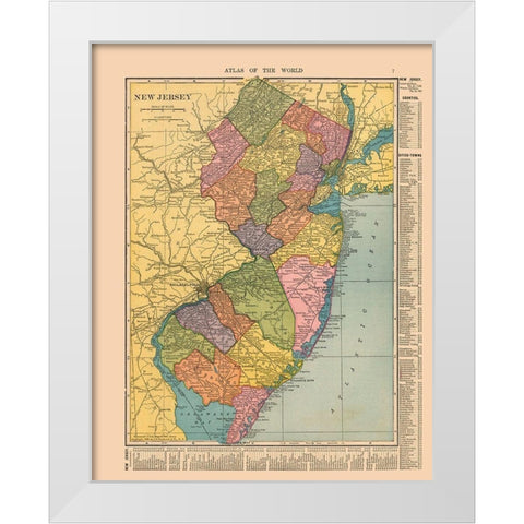 New Jersey - Hammond 1910 White Modern Wood Framed Art Print by Hammond