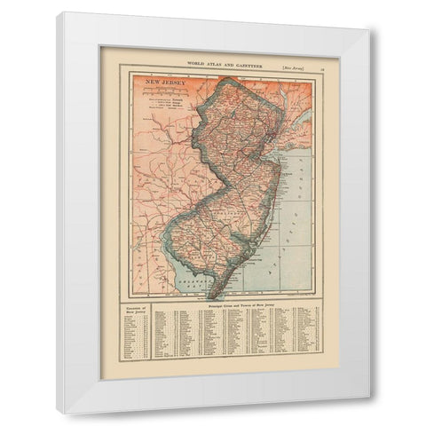 New Jersey - Reynold 1921 White Modern Wood Framed Art Print by Reynold