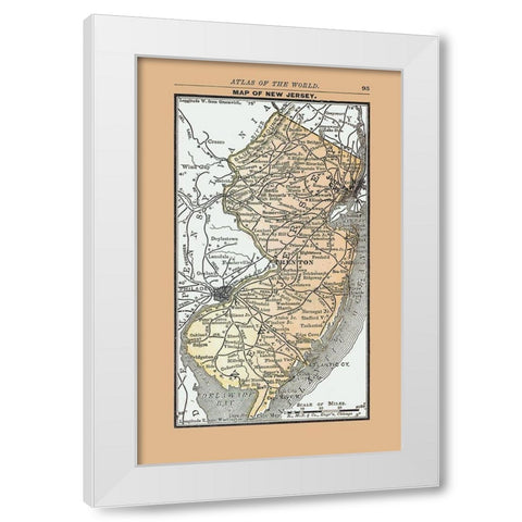 New Jersey - Alden 1886 White Modern Wood Framed Art Print by Alden