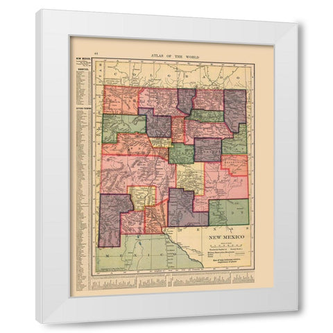 New Mexico - Hammond 1910 White Modern Wood Framed Art Print by Hammond