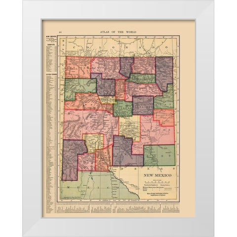 New Mexico - Hammond 1910 White Modern Wood Framed Art Print by Hammond