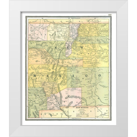 New Mexico - Johnson 1888 White Modern Wood Framed Art Print by Johnson