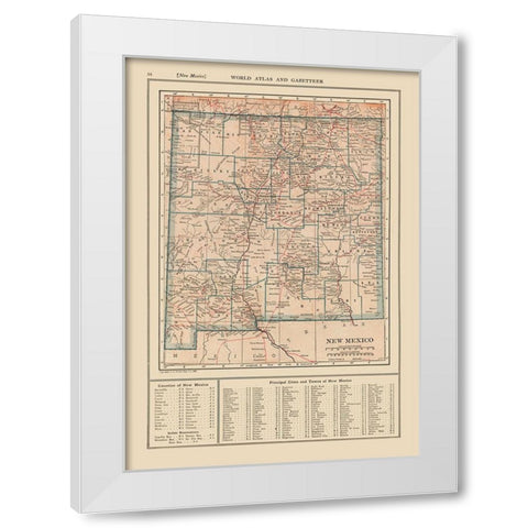 New Mexico - Reynold 1921 White Modern Wood Framed Art Print by Reynold