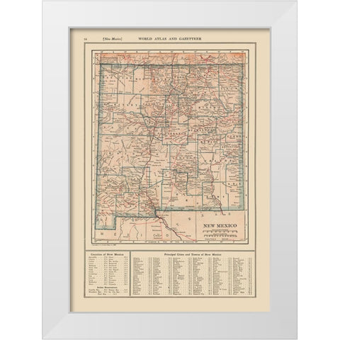 New Mexico - Reynold 1921 White Modern Wood Framed Art Print by Reynold