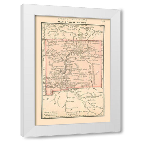 New Mexico - Alden 1886 White Modern Wood Framed Art Print by Alden