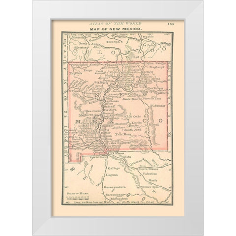 New Mexico - Alden 1886 White Modern Wood Framed Art Print by Alden