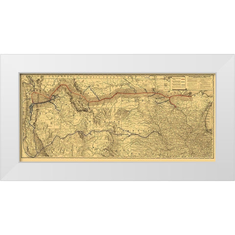 Northern Pacific Railroad - Rand McNally 1882 White Modern Wood Framed Art Print by Rand McNally