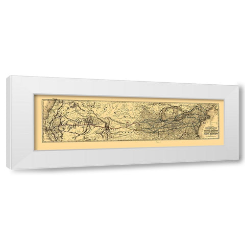 Proposed Central United States to Pacific 1850 White Modern Wood Framed Art Print by Unknown