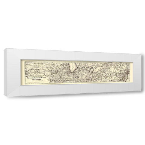 Plymouth Kankakee and Pacific Railroad 1871 White Modern Wood Framed Art Print by Colton