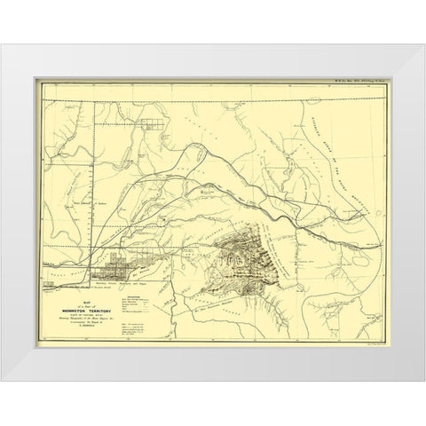 Washington Territory East of Cascade Mts White Modern Wood Framed Art Print by Bien