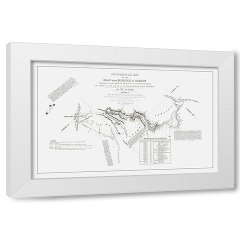 Missouri to Oregon Trail - Preuss 1846 White Modern Wood Framed Art Print by Preuss