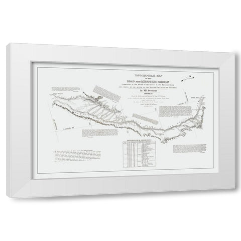 Missouri to Oregon Trail - Preuss 1846 White Modern Wood Framed Art Print by Preuss