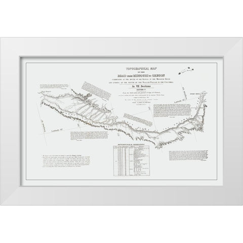 Missouri to Oregon Trail - Preuss 1846 White Modern Wood Framed Art Print by Preuss