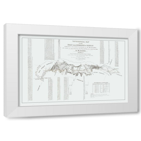 Missouri to Oregon Trail - Preuss 1846 White Modern Wood Framed Art Print by Preuss
