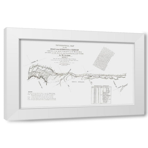 Missouri to Oregon Trail - Preuss 1846 White Modern Wood Framed Art Print by Preuss