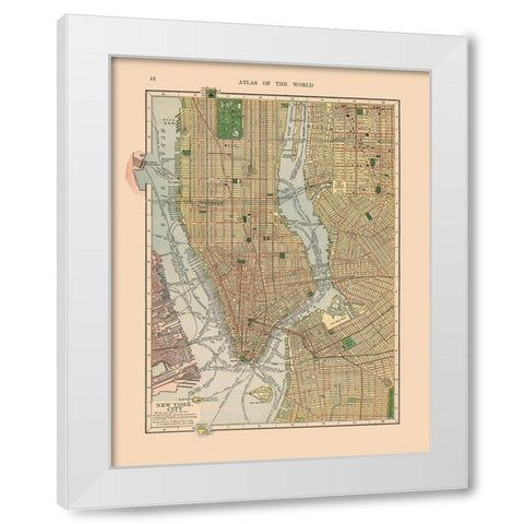 New York City New York - Hammond 1910 White Modern Wood Framed Art Print by Hammond
