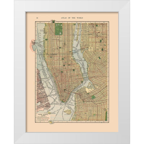 New York City New York - Hammond 1910 White Modern Wood Framed Art Print by Hammond
