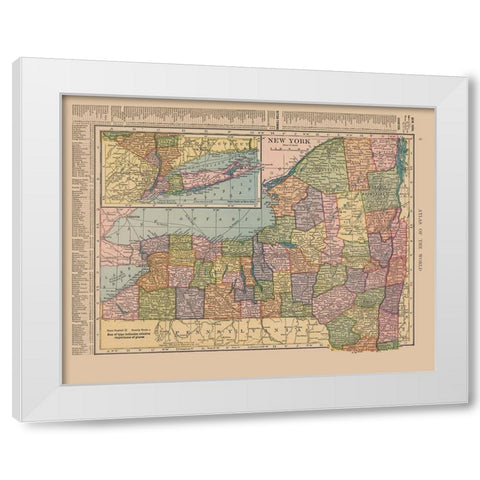 New York - Hammond 1910 White Modern Wood Framed Art Print by Hammond