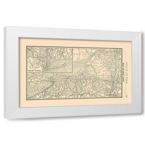 New York - Alden 1886 White Modern Wood Framed Art Print by Alden