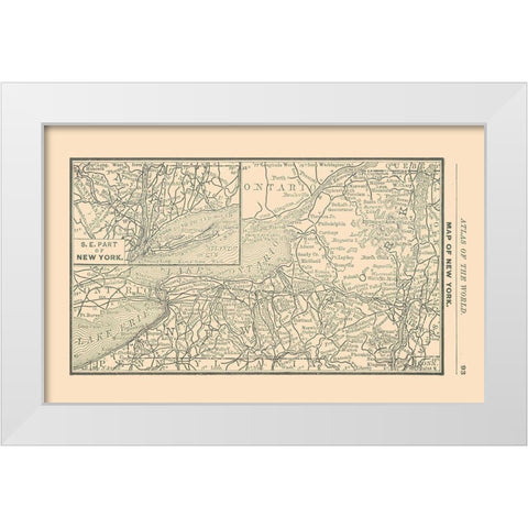 New York - Alden 1886 White Modern Wood Framed Art Print by Alden