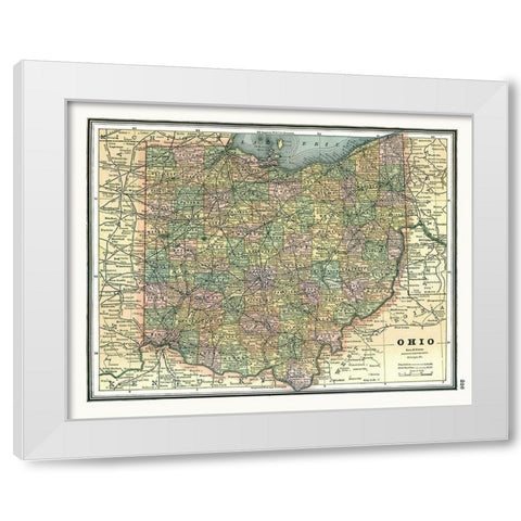 Ohio - Johnson 1888 White Modern Wood Framed Art Print by Johnson