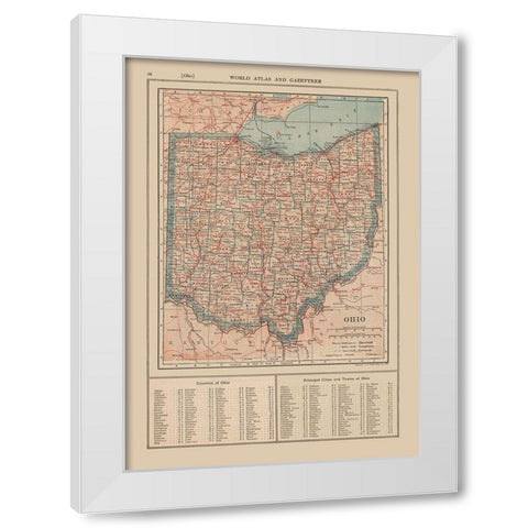 Ohio - Reynold 1921 White Modern Wood Framed Art Print by Reynold