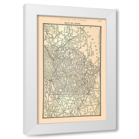 Ohio - Alden 1886 White Modern Wood Framed Art Print by Alden