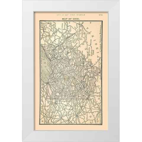 Ohio - Alden 1886 White Modern Wood Framed Art Print by Alden