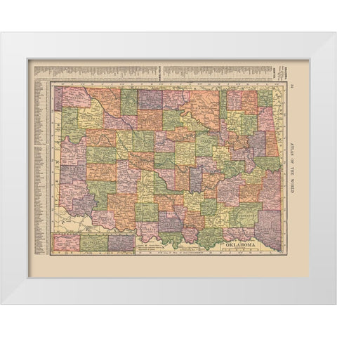 Oklahoma - Hammond 1910 White Modern Wood Framed Art Print by Hammond